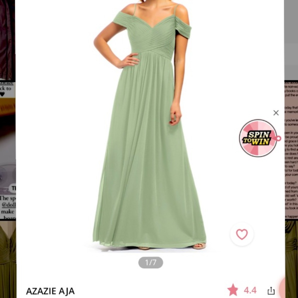 Azazie Green Bridesmaid Dress (Straps Altered!)